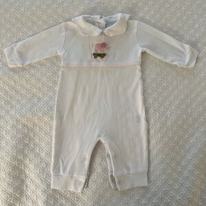 Little English Girl Elephant Crochet Playsuit